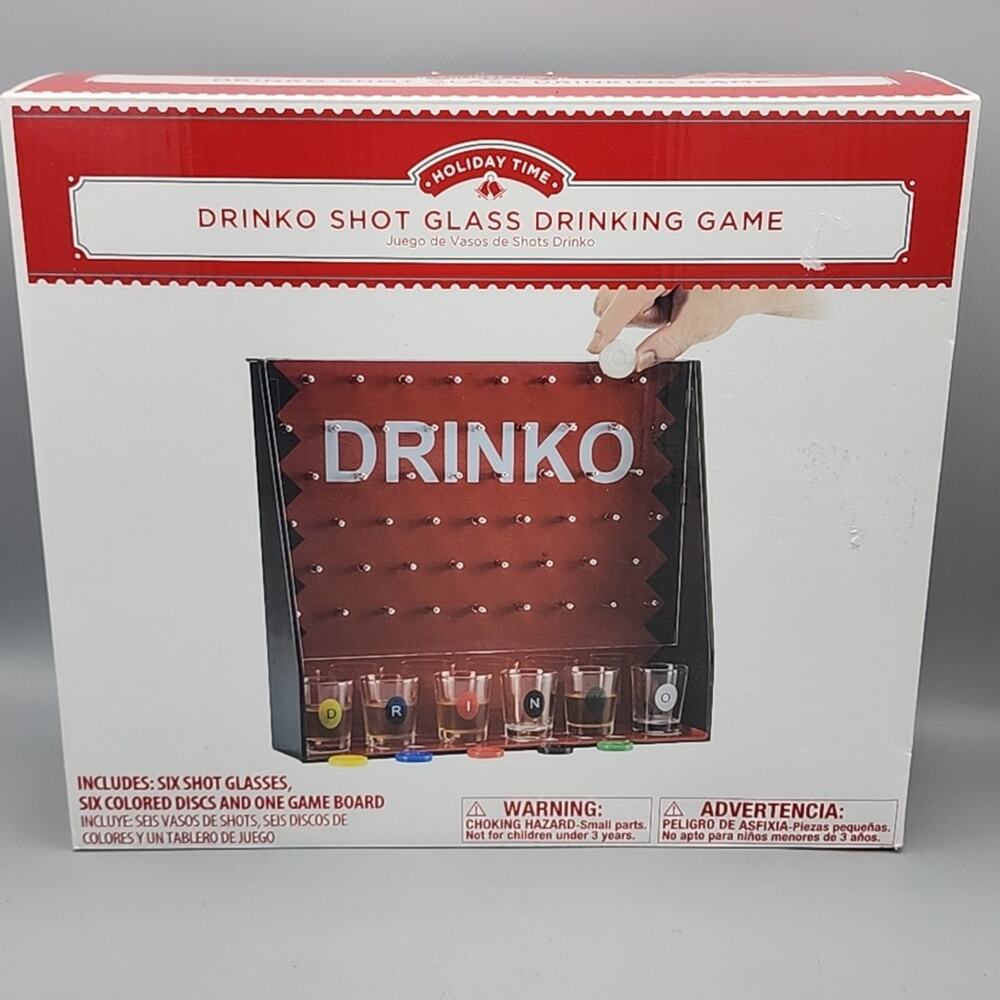 Drinko Shot Glass Holiday Drinking Game Open Box Complete Fun Party Game